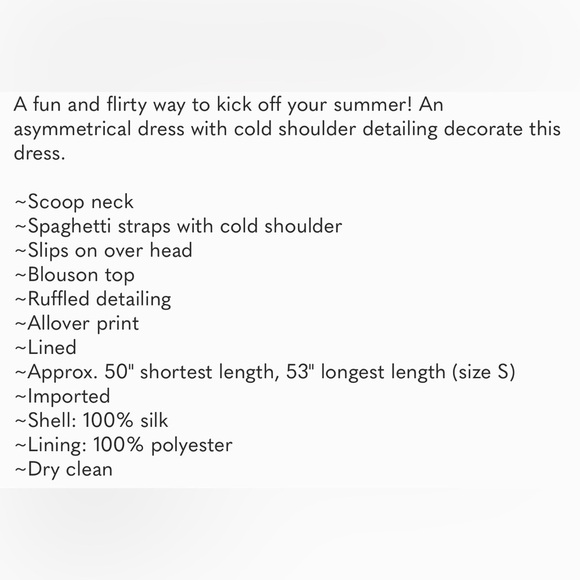 Parker Kam Abstract-Print Silk 100% Asymmetric Resort Wedding Fairy Dress,S - Picture 7 of 11